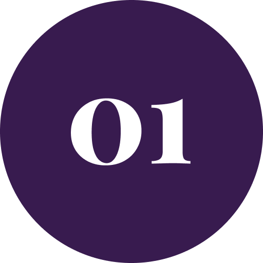 White 01 on purple background