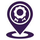 Award emblem on map marker